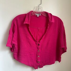 Fashion Nova Fuchsia Button-Down Shirt